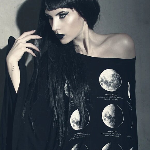 Killstar Tops - KILLSTAR Lunar Phases kimono sleeve tunic top
